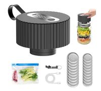 Envasadora al vacío eléctrica para tarros de conservas, 1800 mAh, de cristal, 3 en 1, envasadora al vacío para vasos, set de iniciación, pantalla LCD, manejo con un solo toque para almacenamiento y