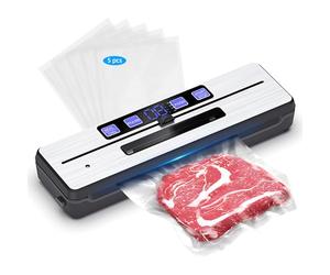 Envasadora al Vacío, Maquina al Vacio de Alimentos con 6 modos, bandeja recogegotas extraíble, cuchilla de corte y dos cables calefactores