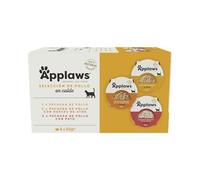 Envase de comida húmeda para gatos Applaws Premium, selección de pollo en caldo, envase de 60 g (60 g x 32 envases)