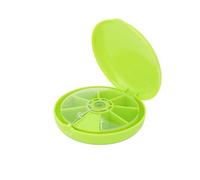 Envase de Píldoras de 7 Días, Caja de Píldoras Portátil de Siete Rejillas Mini Plástico Giratorio para el Hogar para Viajes(verde)