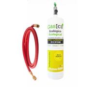 ENVASE GAS REFRIGERANTE ECOLÓGICO ORGÁNICO GASICA D2 PRO COMPATIBLE CON R134A R12 EQUIVALE A 900GR + VÁLVULA + MANGUERA