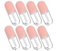 Envases de Brillo Labial Vacíos 5ml, Plástico Transparente Rosa, 8 Piezas | Cosméticos Líquidos y Sombra de Ojos, Fácil Recarga, Viaje y Organización del Neceser