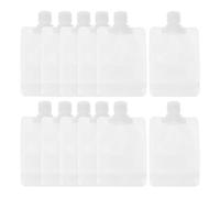 Envases de Champú de Viaje 100ml, Plástico Blanco, 12 Piezas | Recipientes Rellenables Autoportantes, para Acondicionador y Sérum Capilar, Uso Viaje y Gimnasio