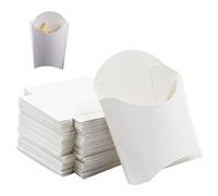 Envases de Snacks Papel Cajas - 50 PCS Recipientes para Helados, für Fiesta para Llevar Hornear Suministros Waffle Maker, Papas Fritas, Cajas Palomitas Para la Fiesta CumpleañOs Boda(Blanco)