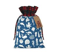 ENVEED - Bolsas de regalo de Navidad con cordón de arpillera para la vida marina subacuática, para regalar inolvidable