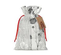 ENVEED - Bolsas de regalo de Navidad con cordón de tela reutilizable con flores de hibisco, bolsas de regalo para cualquier ocasión de oficina