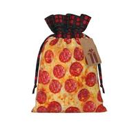 ENVEED - Bolsas de regalo de Navidad con cordón para pizza, peperoni, deslumbrantes, para regalos inolvidables