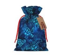 ENVEED - Bolsas de regalo de Navidad reutilizables con cordón de tela azul tortuga marina, bolsas de regalo para cualquier ocasión de oficina