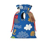 ENVEED - Bolsas de regalo de Navidad reutilizables con cordón de tortuga de pingüino - Bolsas de regalo para cualquier ocasión de oficina