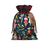 ENVEED - Cascanueces para mujer, ballet de Navidad, deslumbrante, patchwork, arpillera, con cordón, bolsas de regalo de Navidad, bolsas para regalo inolvidable