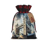 ENVEED Historic Old Tower Bridge Londres deslumbrante bolsas de regalo de Navidad con cordón para regalo inolvidable