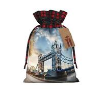 ENVEED Historic Old Tower Bridge Londres deslumbrante bolsas de regalo de Navidad con cordón para regalo inolvidable