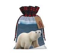 ENVEED - Oso polar deslumbrante patchwork arpillera con cordón para regalo inolvidable