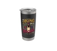 Envejecimiento como un buen bebedor de vino cumpleaños Vaso térmico de acero inoxidable de doble pared