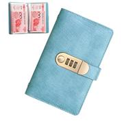 Envelopes Saving Challenge - 7.01inches Budget Planner, comfortable SavingChallenge Book, PU Cash Money Saving Book with Combination Lock | Portable Vintage 100-Page Budget Planner for Beginners Stude