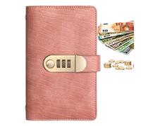 Envelopes Saving Challenge - 7.01inches Budget Planner, comfortable SavingChallenge Book, PU Cash Money Saving Book with Combination Lock | Portable Vintage 100-Page Budget Planner for Beginners Stude