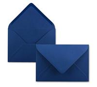 Enveloppes entièrement colorées de la série FarbenFroh - Format B6 : 119 x 174 mm - Fermeture par collage humide - Sans fenêtre - Parfait pour Noël, les cartes de vœux et les invitations 50 Umschläge bleu nuit