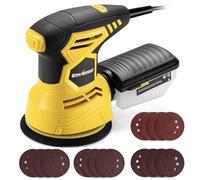 Enventor Lijadora Madera 300W, Lijadora Orbital Electrica con 6 Velocidades Variables, 6000-13000RPM, 125MM, 16PCS (80, 120, 180, 240 Grit), Lijadora Electrica para Madera y Acero