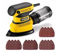 Enventor Lijadora Mouse 210W, Lijadora Madera con Velocidad 15000RPM, 16PCS Lija (80, 120, 180, 240 Grit), con Caja de Polvo, Lijadoras Delta Electrica para Lijar y Pulir Madera y Metal