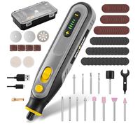 Enventor Mini Amoladora Bateria 4V con 104 Accesorios, Mini Herramienta Rotativa Multifunción con 5 Velocidades Ajustables, 5000-25000RPM, Carga USB, para Grabar, Aamolar, Pulir, Taladrar