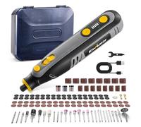 Enventor Mini Amoladora Bateria 8V con 124 Accesorios, Mini Herramienta Rotativa Multifunción con 5 Velocidades Ajustables, 5000-30000RPM, Carga USB, para Grabar, Aamolar, Pulir, Taladrar