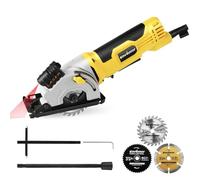Enventor Mini Sierra Circular, 580W 4000RPM Mini Sierra Circular de Mano con 3 Hojas(85mm), Guía Láser, Regla de Escala, Motor de Cobre Puro, para Madera, Metal Blando, Azulejos, Plástico con Cable