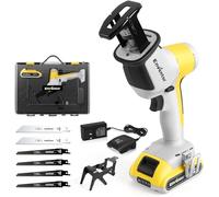 Enventor Sierra Sable Batería, Brushless 20V Sierra Alternativa Inalámbrica con Batería de 2000mAh, Velocidad Variable de 0-3000RPM, 6 Hojas de Sierra, Corta Madera, Metal, Plástic, Ramas