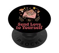 Envía amor a ti mismo recordatorio de cuidado personal PopSockets PopGrip Adhesivo