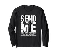 Envíame Isaías 6:8 Cristiano, Aquí Estoy Yo Me Envía Manga Larga