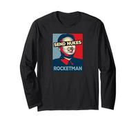 Enviar Nukes Funny Rocket Man Kim Jong Un Corea del Norte Camiseta Manga Larga