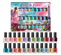 Envie De Color Set de Esmaltes - Colección Completa de 24 Colores en Caja Artística Paris-London - Marca Británica (Set A)