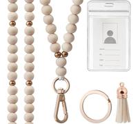 Envío artístico de código de esfera de roble con flecos decorativos Propietario de tarjeta de IDENTIDAD de trabajo permanente para organización de oficina profesional Adición de cordón de trabajo