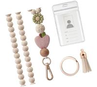 Envío artístico de código de esfera de roble con flecos decorativos Propietario de tarjeta de IDENTIDAD de trabajo permanente para organización de oficina profesional Adición de cordón de trabajo