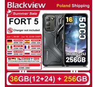 [Envío desde Polonia] [Sin cargador UE] Smartphone Resistente Blackview FORT 5, 36 GB (12+24) + 256 GB, Pantalla 6.78" HD+ IPS, Batería 5000 mAh BLANCO