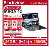 [Envío desde Polonia] [Sin cargador UE] Tableta Blackview MEGA 12, 12GB+256GB, Pantalla 12,2" 2.4K 120Hz, Cámara 50MP+13MP, Batería 10000mAh, 5G BLANCO