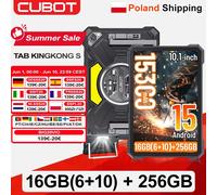 CUBOT Tab Kingkong S - Tablet 10.1" HD+ 90Hz, 16GB RAM (6GB+10GB Ext.), 256GB ROM, 4G Dual SIM, Cámara 48MP, Batería 15300mAh, Android 15, Unisoc T616, Negro.