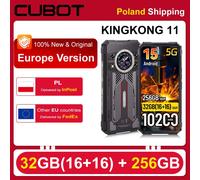 CUBOT Kingkong 11 - Smartphone 5G 6.72" FHD+ 120Hz, 16GB RAM (16GB+16GB Ext.), 256GB ROM, Cámara 108MP, Batería 10200mAh, Android 15, Dimensity 7025, Negro
