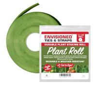 ENVISIONED - Rollo de lazos de gancho para plantas de 16 pies x 1/2 pulgadas | Correas reutilizables de cierre multiusos | Cierre automático de corte a longitud | Cinta de gestión de cables (negro)