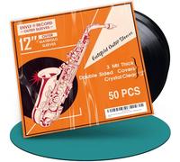 ENVLY® Fundas protectoras para discos de vinilo (50 unidades) de 12 pulgadas, 75 µm, transparente, fundas exteriores de LP, fundas de vinilo