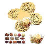 Envoltorios de papel para trufas de chocolate, 50 piezas de decoraciones de trufas de chocolate, bandeja de papel para envolver chocolate para muffins, cupcakes, fiestas, cumpleaños y bodas