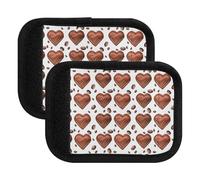 Envoltura de asa de equipaje blanca con corazón café, agarre suave para buceo, gancho y bucle de doble uso para veliz y bolsa, Brown Heart Chocolates White, one sizex2