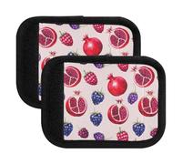 Envoltura de asa de equipaje de granadas y frambuesas para mayor comodidad de viaje, identifica la maleta rápidamente, agarre de neopreno, Acuarela, granadas, frambuesas, one sizex2