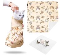 Envoltura de aseo extra grande de 90 cm, suave y autoadhesiva, manta de retención de burrito para gatos grandes y perros pequeños, medicina, corte de uñas, limpieza de oídos, cepillado de dientes,