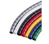 Envoltura de Cable Espiral, 10 Meters Wire Storage Tube Clips Spiral Protector Cable Sleeve Organizer Pipe Wrap Cord Protector Flexible Spiral Management Device Wraps Cable Protector(Black,42mm)