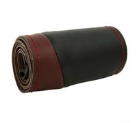 Envoltura de cuero de microfibra para volantes, opción personalizable de bricolaje para modelos de 15 pulgadas (rojo vino)