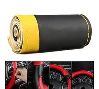 Envoltura de cuero de microfibra para volantes, opción personalizable de bricolaje para modelos de 15 pulgadas (amarillo)