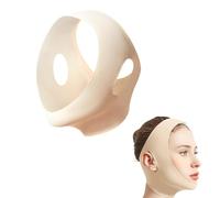 Envoltura de Escultura Facial de Colágeno - Máscaras Faciales Reutilizables de Tela para Moldear la Mandíbula con Correa para la Barbilla para Usar Mientras Duerme, Amigable con la Piel y