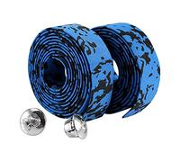 Envoltura de manillar de bicicleta 2PCS con 2 tapones de barra Cinta de ciclismo Cinta reflectante para bicicleta de carretera MTB(Azul y negro)