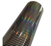 Envoltura de Vinilo de Fibra de Carbono, Envoltura for automóvil Fibra de Carbono holográfica Vinilo Liberación Aire DIY Multicolor Múltiples tamaños(Silver,50cm x 200cm)