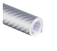 Envoltura de Vinilo de Fibra de Carbono, Rollo de Revestimiento for Coche Vinilo Fibra Carbono 3D, Multicolor, 127x(10-50) cm(Silver,127X50cm)